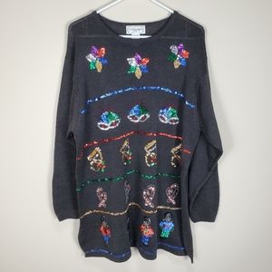 Vintage C.G. Designs Sequin Christmas‎ Sweater